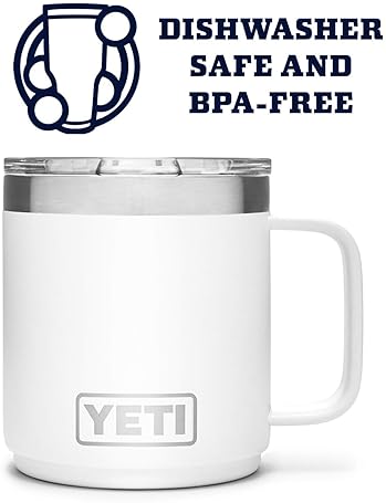 YETI 10 oz Stackable Mug - Vacuum Insulated Stainless Steel with MagSlider Lid - White