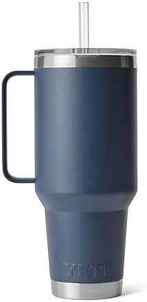 YETI Rambler 42 oz Tumbler with Handle, Straw Lid, Navy