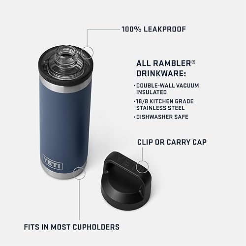 YETI 18 oz Stainless Steel Vacuum Insulated Bottle with Chug Cap in White