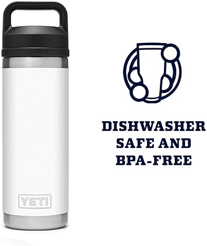 YETI 18 oz Stainless Steel Vacuum Insulated Bottle with Chug Cap in White