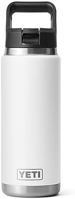 YETI 26 oz Stainless Steel Vacuum Insulated Bottle with Straw Cap - White
