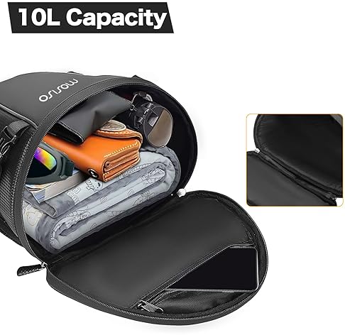MOSISO WATERPROOF MOTORCYCLE TAIL BAG, 10L MULTIFUNCTIONAL STORAGE SADDLE BAG, BLACK