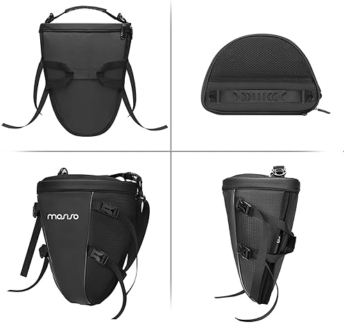 MOSISO WATERPROOF MOTORCYCLE TAIL BAG, 10L MULTIFUNCTIONAL STORAGE SADDLE BAG, BLACK