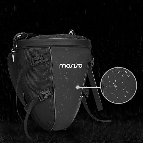 MOSISO WATERPROOF MOTORCYCLE TAIL BAG, 10L MULTIFUNCTIONAL STORAGE SADDLE BAG, BLACK