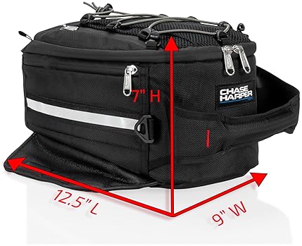 CHASE HARPER WATER-RESISTANT MAGNETIC TANK BAG WITH INDUSTRIAL GRADE NYLON AND NEODYMIUM MAGNETS