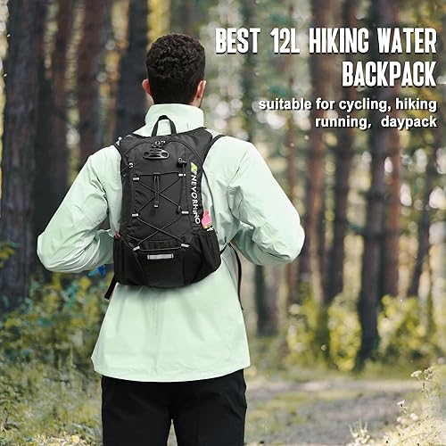 N NEVO RHINO 2L WATER BLADDER HYDRATION BACKPACK FOR RUNNING, CYCLING, HIKING - LIGHTWEIGHT DAYPACK FOR MEN AND WOMEN