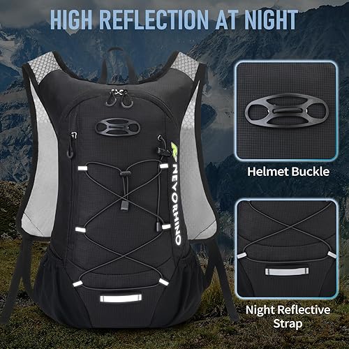 N NEVO RHINO 2L WATER BLADDER HYDRATION BACKPACK FOR RUNNING, CYCLING, HIKING - LIGHTWEIGHT DAYPACK FOR MEN AND WOMEN