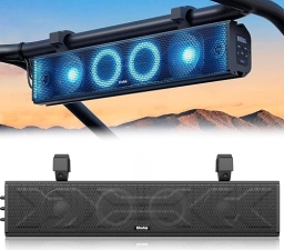 EHOHA 25" UTV Sound Bar with Bluetooth, RGB Lighting, Waterproof, Amplified Powersports Speakers for Polaris RZR, Can-Am