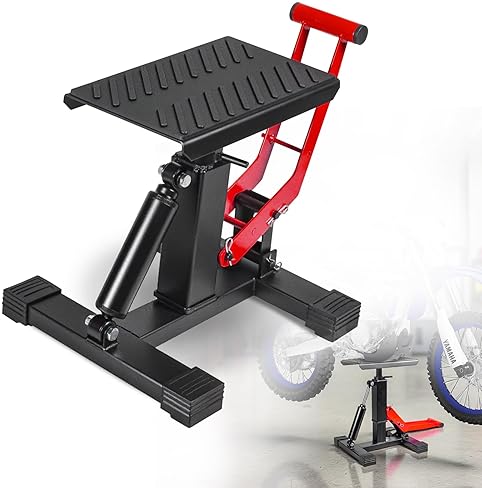 MOTOROFF ADJUSTABLE DIRT BIKE STAND & POWERSPORT JACK | 1000LBS CAPACITY HYDRAULIC LIFT | MAINTENANCE STAND