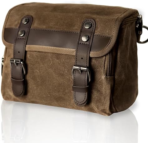 WUMOTIX VINTAGE MOTORCYCLE TOOL BAG WATERPROOF MESSENGER SADDLE BAG FOR POWERSPORTS - MEN & WOMEN