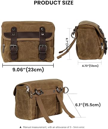 WUMOTIX VINTAGE MOTORCYCLE TOOL BAG WATERPROOF MESSENGER SADDLE BAG FOR POWERSPORTS - MEN & WOMEN