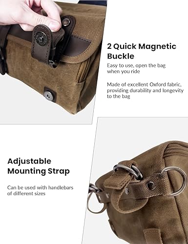 WUMOTIX VINTAGE MOTORCYCLE TOOL BAG WATERPROOF MESSENGER SADDLE BAG FOR POWERSPORTS - MEN & WOMEN