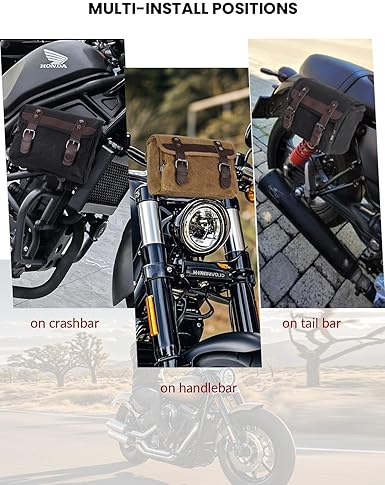 WUMOTIX VINTAGE MOTORCYCLE TOOL BAG WATERPROOF MESSENGER SADDLE BAG FOR POWERSPORTS - MEN & WOMEN