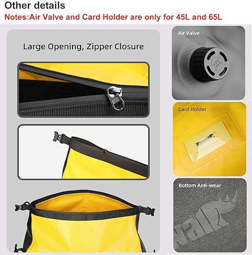 RIWO ART WATERPROOF RHINOWALK MOTORCYCLE SADDLE BAG - 65L TAIL BAG FOR MOTORBIKE TRAVEL & STORAGE (BLACK)