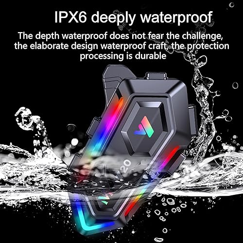 FEYA MOTORCYCLE HELMET SPEAKERS WITH RGB LIGHTS & NOISE REDUCTION - HIGH BATTERY LIFE