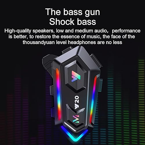 FEYA MOTORCYCLE HELMET SPEAKERS WITH RGB LIGHTS & NOISE REDUCTION - HIGH BATTERY LIFE