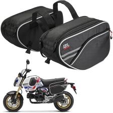KEMIMOTO EXPANDABLE MOTORCYCLE SADDLEBAGS FOR GROM, REBEL, NAVI, Z125 - 24-30L CAPACITY
