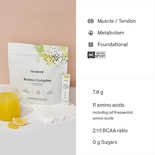 THORNE Amino Complex Powder for Lean Muscle & Energy* - NSF Certified - 30 Servings - Lemon