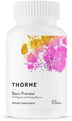 THORNE Basic Prenatal with 18 Vitamins & Minerals for Pregnant Women - 90 Capsules