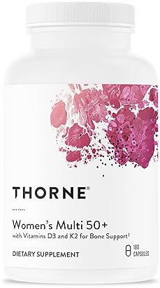 THORNE Women's 50+ Multivitamin - Daily Support for Heart, Brain, Bones & Immunity - 180 Capsules