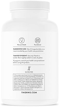 THORNE Women's 50+ Multivitamin - Daily Support for Heart, Brain, Bones & Immunity - 180 Capsules