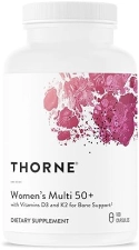 THORNE Women's 50+ Multivitamin - Daily Support for Heart, Brain, Bones & Immunity - 180 Capsules