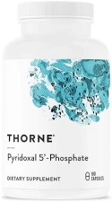 THORNE Pyridoxal 5'-Phosphate - Vitamin B6 Supplement for Energy & Neurotransmitter - 180 Capsules.