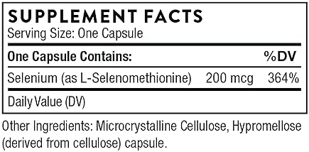 THORNE Selenium Supplement - 200 mcg Antioxidant Support - 60 Capsules
