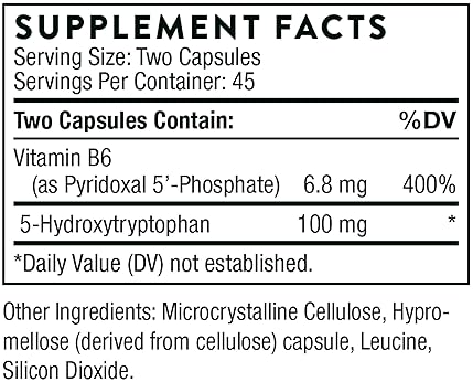 THORNE 5-HTP Capsules - Serotonin Sleep & Stress Support - 90 Count