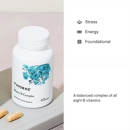 THORNE Basic B-Complex Supplement - Supports Energy, Brain Health & Blood Cell Formation - 60 Capsules