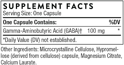 THORNE PharmaGABA-100 - Natural GABA Supplement - Promotes Calm Mind and Restful Sleep - 60 Capsules