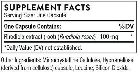 THORNE Rhodiola Capsules - Stress Relief & Sleep Aid - 60 Capsules