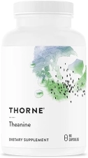 THORNE L-Theanine Capsules - 200mg - Promotes Stress Relief, Relaxation, Focus - 90 Count