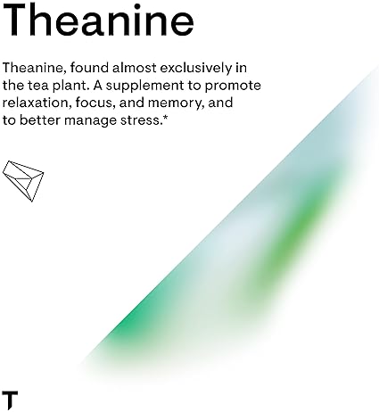 THORNE L-Theanine Capsules - 200mg - Promotes Stress Relief, Relaxation, Focus - 90 Count