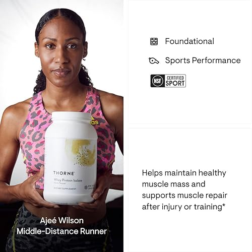 THORNE Vanilla Whey Protein Isolate Powder - 21g Protein - NSF Certified - 29.5oz - 30 Servings