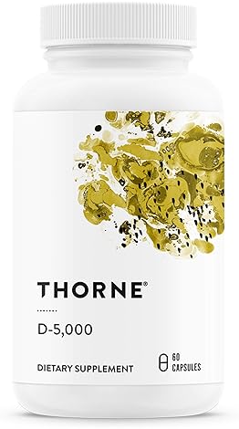 THORNE Vitamin D-5000 Supplement - Supports Bone, Teeth, Muscle Health - NSF Certified - Dairy & Soy-Free - 60 Capsules