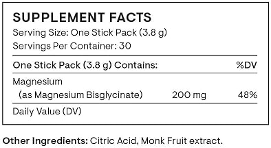 THORNE Magnesium Bisglycinate Powder - Restful Sleep, Muscle Relaxation, Heart Health - NSF Certified - 30 Servings - 0.13 Oz/stick