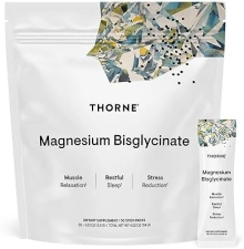 THORNE Magnesium Bisglycinate Powder - Restful Sleep, Muscle Relaxation, Heart Health - NSF Certified - 30 Servings - 0.13 Oz/stick