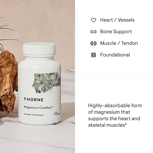 THORNE Magnesium CitraMate - Heart, Muscle, and Bone Support - 90 Capsule