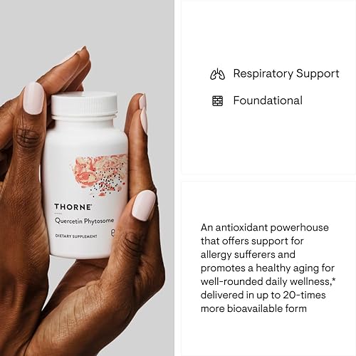 THORNE Quercetin Phytosome Capsules - Immune Health, Respiratory Support, Allergy Relief - 60ct