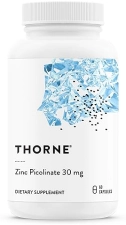 THORNE Zinc Picolinate 30mg Capsules - Boost Growth & Immune Support - 60 Count