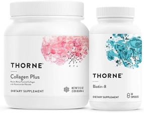 THORNE Collagen Plus & Biotin Bundle - Radiant Skin, Hair, Nails - 30 Servings