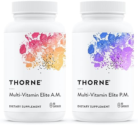 THORNE Multi-Vitamin Elite - AM PM Formula for Energy & Sleep - Gluten-Free, Dairy-Free - 180 Capsules