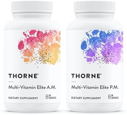 THORNE Multi-Vitamin Elite - AM PM Formula for Energy & Sleep - Gluten-Free, Dairy-Free - 180 Capsules