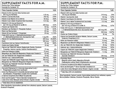 THORNE Multi-Vitamin Elite - AM PM Formula for Energy & Sleep - Gluten-Free, Dairy-Free - 180 Capsules