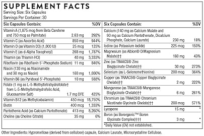 THORNE Men's Multi 50+ Daily Multivitamin - Heart, Brain, Prostate, Muscle & Immune Support - 180 Capsules
