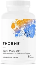 THORNE Men's Multi 50+ Daily Multivitamin - Heart, Brain, Prostate, Muscle & Immune Support - 180 Capsules