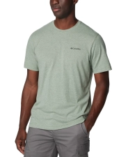 Columbia Men's Green Solid Short Sleeve T-Shirt, Size Small
