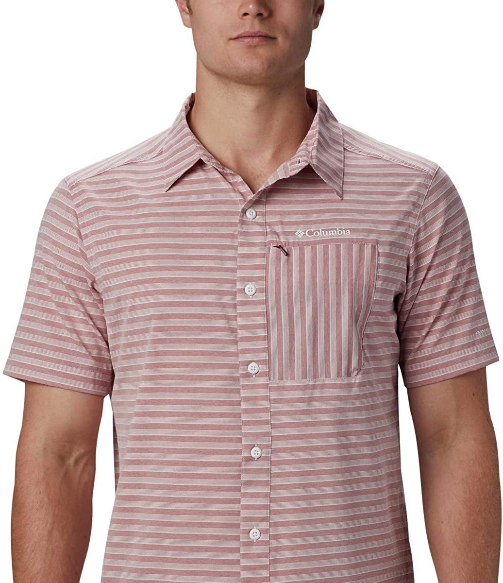 Columbia Men's Twisted Creek II Shirt in Red Jasper Stripe, Size Small
