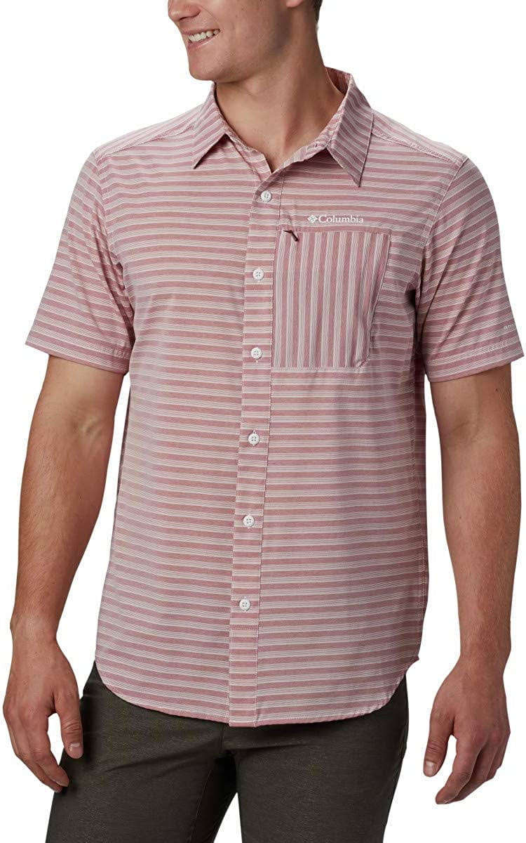 Columbia Men's Twisted Creek II Shirt in Red Jasper Stripe, Size Small
